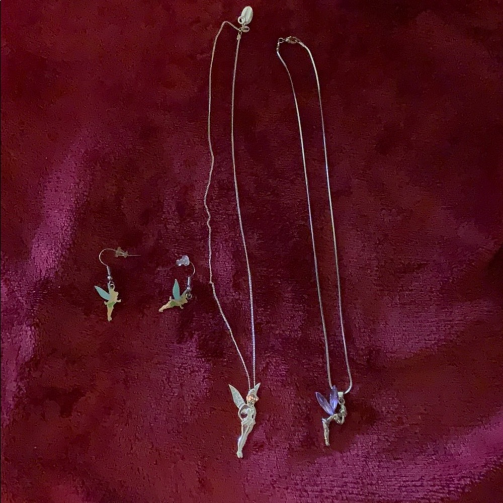💝Tinkerbell necklace earrings bundle💝